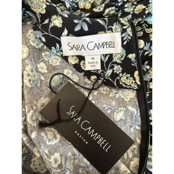 NWT Sara Campbell Black Floral Aria Dress Medium Cottagecore Loose Fit Prairie - Picture 5 of 7